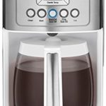 Cuisinart DCC-3200W 14C Glass Carafe with Stainless Steel Handle Programmable Coffeemaker, White