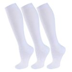 Compression Socks for Women and Men(1/3 Pairs)-Best for Running,Nursing,Circulation,Recovery & Travel (White – 3 Pairs, Small/Medium)