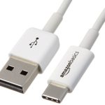 AmazonBasics USB Type-C to USB-A 2.0 Male Charging Cable – 6 Feet (1.8 Meters), White, 5-Pack