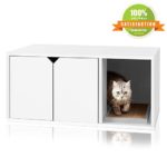 Way Basics Modern Cat Litter Box Enclosure, White (Tool Free Assembly and Sustainably Made from Non Toxic zBoard paperboard)