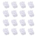 Toddler Socks – 16 Pack Kids Low Cut Athletic Ankle Socks Baby Boys Girls Breathable Socks Bulk (4~6 Years, White)