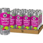 V8 +Energy Sparkling Healthy Energy Drink, Natural Energy from Tea, White Grape Raspberry, 12 Fl Oz (Pack of 12)