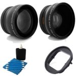 52MM 2X Professional Telephoto Lens with High Definition 52MM Wide Angle Lens + Adapter 52mm for GoPro Hero 3+ Hero4 Black Silver White Camcorder