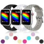 Haveda Bands Compatible for Apple 4 Watch 40mm Series 4 Series 5, Comfortable iWatch 38mm Bands for Apple Watch Series 3/2/1, Women Men Kids Weave Pattern 38mm/40mm S/M 3Pack (Black/White/Gray)