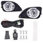 shamoluotuo Clear Fog Lights Kit for 2010 2011 Toyota Camry w/ Chrome Cover Black Bezel Wiring Switch Bulbs Left & Right Bumper Driving Assembly Lamps OEM Requirements (White)