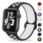 TIMTU Compatible with Apple Watch Band 38mm 40mm, for Women Men, Silicone Band Compatible with Apple Watch Series 4, Series 3, Series 2, Series 1, S/M Black/White