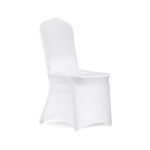 Peomeise 100pcs Stretch Spandex Chair Cover for Wedding Party Dining Banquet Event (White, 100)