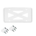 BLVD-LPF OBEY YOUR LUXURY Silicone License Plate Frame with Patented Design | Rattle-Proof, Weather-Proof, Rust-Proof Silicone License Plate Holder Compatible for All Car | White