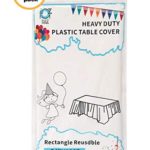 D&Z 6 Pack White Plastic Tablecloth 54″ x 108″ Rectangle Disposable Heavy Duty Table Covers for Indoor or Outdoor Party Birthday Wedding Christmas