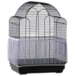 pranovo Bird Cage Seed Catcher Seeds Guard Parrot Nylon Mesh Net Cover Stretchy Shell Skirt Traps Cage Basket Soft Airy (M, White)