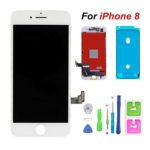 for iPhone 8 Screen Replacement LCD Display & Touch Screen Digitizer Replacement Full Assembly Set with 3D Touch and Free Tools (White)