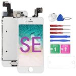 Mobkitfp for iPhone SE Screen Replacement with Camera White for A1662,A1723,A1724, Compatible with iPhone 5SE Screen Replacement Digitizer LCD Touch Display, Pre-Assembled with Camera, Ear Speaker