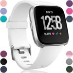 Wepro Replacement Bands Compatible with Fitbit Versa SmartWatch, Versa 2 Smart Watch and Versa Lite SE Sports Watch Band for Women Men, Small, White