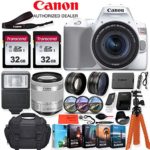 Canon EOS Rebel SL3 DSLR Camera with 18-55mm Lens (White) – 24.1 MegaPixels, Wi-Fi, 4k HD + Accessory Kit – Vlogging/Photo Editing Software Package, 64GB Memory & More