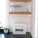Metal Bread Box – Countertop Space-Saving, Extra Large, High Capacity Bread Storage Bin for your Kitchen – Holds 2+ Loaves – White with Bold BREAD Lettering