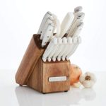 Sabatier Forged Triple Rivet Knife Block Set, 15-Piece, White
