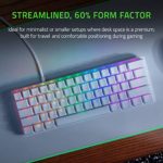 Razer Huntsman Mini 60% Gaming Keyboard: Fastest Keyboard Switches Ever – Clicky Optical Switches – Chroma RGB Lighting – PBT Keycaps – Onboard Memory – Mercury White