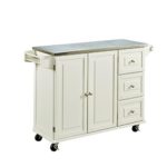 Liberty Off-White Kitchen Cart with Stainless Steel Top by Home Styles