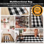 KaHouen Buffalo Check Runner Rug (24 x 71 Inches),Hand-Woven Buffalo Plaid Runner Rugs, Black and White Checkered Outdoor Rugs for Kitchen/Living Room/Bathroom/Laundry Room (2×6 ft, Checkered Carpet)