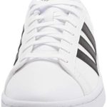 adidas Women’s Grand Court Tennis Shoe, white/black/white, 10 M US