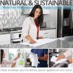 Aunti Em’s Kitchen Flour Sack Dish Towels – Natural Cotton for Embroidery and Drying Glass, Hand, Dinnerware – Plain, Thick, Zero-Lint – Highly Absorbent – Set of 13, 27 x 27 Inch, White