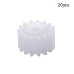 Othmro Plastic Gear 15 Teeth 0.5 Modulus Pulley Belt Shaft Robot Motor Worm Crown Hand DIY Car Toy Kit Hobby 152A White Assortment Accessories 20pcs