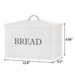 PARANTA Large Bread box – Bread Bin for Kitchen Counter for All Bread Storage Container Counter Organizer Farmhouse Kitchen with BREAD Lettering White 12.6″W x6.5″D x9.06″H