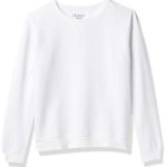 Hanes Women’s V-Notch Pullover Fleece Sweatshirt, White, Medium