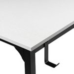 CubiCubi Computer Desk 47″ Study Writing Table for Home Office, Modern Simple Style PC Desk, Black Metal Frame, White