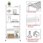 JSB 5-Tier Adjustable Shelving Unit, Heavy Duty Storage Rack Organizer Metal Corner Shelf for Kitchen Living Room Laundry Pantry Bathroom (White, 5 Tier)
