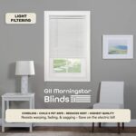 Achim Cordless Light Filtering Mini Blinds for Windows, Horizontal Vinyl Window Blinds, Shades for Indoor Windows, Inside Mount 1” GII Morningstar Collection, Pearl White, 34” W in x 64” H