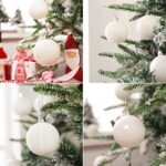 Brizled White Christmas Baubles, 34pcs 2.36″ Christmas Tree Ornaments, Plastic Christmas Decorative Balls Shatterproof Christmas Balls Hanging Xmas Ornaments for Christmas Tree Wreath Garland Party