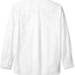 Amazon Essentials Men’s Regular-Fit Long-Sleeve Solid Pocket Oxford Shirt, White, Large