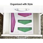 Cozee Bay Bamboo Bag Storage Organizer for Kitchen Drawer, Baggie organizer, Compatible with Gallon, Quart, Sandwich and Snack Variety Size Bags (White)