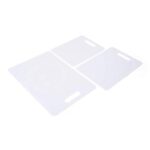 Farberware Plastic Cutting Board Set, Dishwasher- Safe Poly Chopping Board for Kitchen with Easy Grip Handles, Set of 3, White