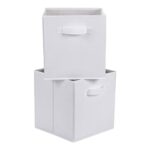 Amazon Basics Collapsible Fabric Storage Cubes Organizer with Handles, 10.5″x10.5″x11″, White – Pack of 6