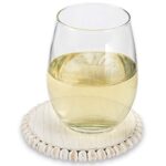 Mud Pie White Beaded Coaster Sets, 4 3/4″” Dia (42500044W)