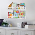 birola 32″ Nursery Book Shelves Classic White,Nursery Shelves for Bookshelf Wall,Wall Bookshelves for Kids?Bathroom Decor, Kitchen Spice Rack Set of 2 (32 inches)