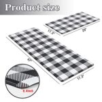 MAYHMYO Kitchen Mat 2 PCS Black and White Kitchen Floor Mat Anti Fatigue Cushioned Farmhouse Kitchen Rugs Non-Slip & Waterproof Kitchen Mats and Rugs Comfort Stand Desk Mat for Sink Laundry Office