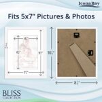 Icona Bay 8×10 White Picture Frame with Removable Mat for 5×7 Photo, Modern Style Wood Composite Frame, Table Top or Wall Mount, Bliss Collection