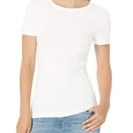 Amazon Essentials Women’s Slim-Fit Short-Sleeve Crewneck T-Shirt, Pack of 2, White, Medium