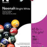 Neenah Premium Cardstock, 8.5″ x 11″, 65 lb/176 gsm, Bright White, 250 Sheets (91904)