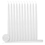 Hyoola 12 Pack Tall Taper Candles – 10 Inch White Dripless, Unscented Dinner Candle – Paraffin Wax with Cotton Wicks – 8 Hour Burn Time