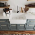 DeerValley DV-1K116 Perch White 24 Inch Farmhouse Sink with Bottom Grid and Strainer,Apron Sink Single Bowl Ceramic Sink,Small Kitchens Sinks