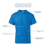 Gildan Men’s Heavy Cotton T-Shirt, Style G5000, Multipack, White (10-Pack), Large