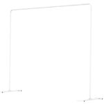 LANGXUN Heavy Duty White Metal Square Backdrop Stand Arch for Wedding Birthday Decoration, Graduation Decorations, Ceremony Reception, Event Party Supplies, Baby Shower Photo Booth Background Supplies