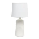 Simple Designs LT2085-OFF Textured Linear Pottery Ceramic Table Lamp, Off White