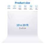 Neewer 10 x 20FT / 3 x 6M PRO Photo Studio 100% Pure Polyester Collapsible Backdrop Background for Photography,Video and Televison (Background ONLY) – WHITE