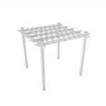 Vita 7.5 Foot x 7.5 Foot White Vinyl Cardiff Flat Top Pergola, PVC, Shade Structure, Outdoor Living, BPA and Pthalate Free, VA42089