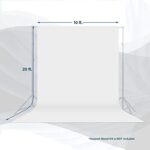 Julius Studio 10 x 20 ft. Pure White Backdrop Screen Background Super Large, Premium Soft & Higher Density > 150GSM Than Standard for Professional Photo Video Studio, Events, Party, JSAG210